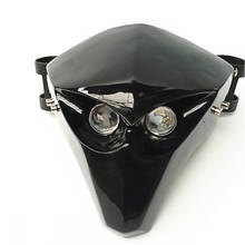 Faro LED Universal de fibra de carbono para motocicleta, lámpara de carenado con cabeza de calavera para Harley, Honda, Yamaha, Suzuki, Kawasaki 2024 - compra barato