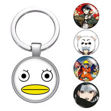 LLavero de cabujón de cristal con personajes de animación japonesa para hombre y mujer, llavero de coche, soporte de anillo, color plateado, regalos 2024 - compra barato