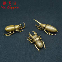 Vintage Copper Insect Tea Pet Japanese Rhinoceros Beetle Small Ornaments Brass Dynastes Hercules Home Figurines Desk Decorations 2024 - buy cheap