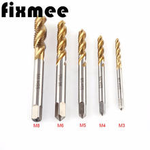 5pc/lot Titanium Coated Thread Tap Drill Metric Hss Spiral Fluted Machine Screw Tap M3 M4 M5 M6 M8 Spiral Pointed Taps 2024 - buy cheap