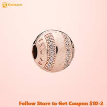 Fashion 925 Sterling Silver Beads Pink Round Clip Charms fit Original Pandora Bracelets Women DIY Jewelry 2024 - buy cheap