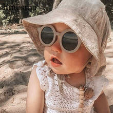 Óculos de sol retrô redondo infantil, óculos vintage colorido para meninos e meninas, proteção uv400 2021 2024 - compre barato