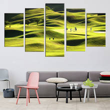 HD Printed Modern Canvas Painting Wall Art 5 Panel Golf Hillside Course Modular Poster Framework Living Room Pictures Home Decor 2024 - buy cheap