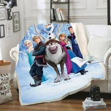 Manta de Sherpa de Frozen 3D para bebés, niños y niñas, regalos de cumpleaños, funda para sofá cama, mantiene el calor 2024 - compra barato