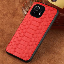 Python Leather Case For Xiaomi Mi 11 10 Ultra 9 8 9T 10T Pro Poco X3 NFC M3 Snakeskin Cover For Redmi Note 8 Pro Note 9 Pro 9S 7 2024 - buy cheap