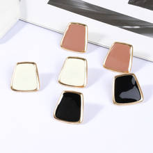 5 Colors Black/White Enamel Korean Stud Earrings For Women 2020 Fashion Jewlery Simple Female Earring Oorbellen Aretes De Mujer 2024 - buy cheap
