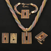 Fani-Conjuntos de joyas coloridas de oro para mujer, conjunto de joyería nupcial, estilo nigeriano, accesorios de boda, 2020 2024 - compra barato