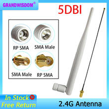 Antena wi-fi 2.4 ghz 5dbi sma, antena macho branca de 2.4 ghz, antena omni-direcional para roteador + cabo segundo de 21cm 2024 - compre barato