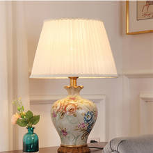 Chinese style creative flowers ceramic art Table Lamps European classic rural touch switch lamp for bedside&foyer&studio LBO035 2024 - buy cheap