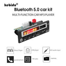 Kebidu rádio de áudio fm, 5v ou 12v, módulo decodificador com mp3 aux de 3.5mm e usb, fonte de alimentação para carro, alto-falante e música remota 2024 - compre barato