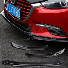 Cubierta protectora de parachoques delantero, fibra de carbono embellecedor de Color, para Mazda 3 AXELA 2017-2018, 3 uds. 2024 - compra barato
