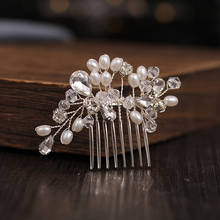 New Small Silver Color Hair Combs Pearls Crystal Handmade Wedding Hair Accessories Cute Girls Women Hair Jewelry Pageant Clips 2024 - buy cheap