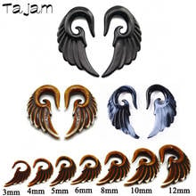 1 Pairs Mixed Colors Acrylic Spiral Taper Plug Gauge Ear Stretching Kit, Vintage Angel Wings Earring Stretcher Piercing Jewelry 2024 - buy cheap