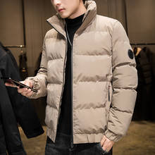 2021 New Winter Men's Warm Parka Thick Stand Collar Coat Solid Color Male Casual Slim Jacket Coat Men Plus Size 4XL 5XL 2024 - купить недорого