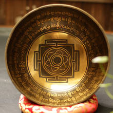 Handmade Nepal Tibetan Singing Bowl Set Resonance healing meditation yoga bowl with hibiscus decorative wall home decor 2024 - buy cheap