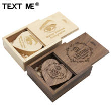 TEXT ME-Unidad Flash usb 2,0, Pendrive de madera de arce y nogal con logotipo de corazón, 4GB, 8GB, 16GB, 32GB 2024 - compra barato