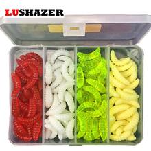 100pcs/lot fishing lure soft maggot worm 2.4cm 0.5g silicone bait isca artificial lote lures bass tackles fishing accessories 2024 - купить недорого