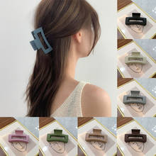 Geometric Matte Hair Claws Clip Solid Color Chic Barrettes Hollow Square Acetate Hair Clamps Frosted Hairpins  Hair Accessories 2024 - buy cheap