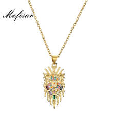 Mafisar-collar con colgante de León para hombre y mujer, diseño Vintage, Color dorado, joyería de Circonia cúbica, regalo de cumpleaños 2024 - compra barato