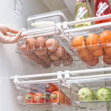 Caja de almacenamiento ajustable para alimentos frescos, cajón organizador multiusos para ahorro de espacio, refrigerador, contenedor de alimentos, huevos 2024 - compra barato