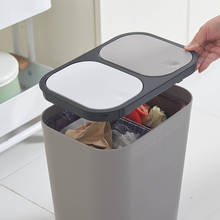 Классификационный мусорный бак, креативные домашние крытые плотные PP ведра для мусора с крышкой, кухонные разделяемые влажные сухие мусорные ведра 2024 - купить недорого