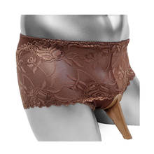 Gay Panties Mens Fetish Lingerie Boxers Lace Transparent Sissy Penis Sleeve Underwear Man Hot Wetlook 2024 - buy cheap