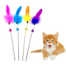 Игрушка-прорезыватель для кошек, пластиковая Интерактивная палочка для котят, забавная удочка для кошек, игровая палочка, палочка для перьев, игрушки, товары для домашних животных, цвет RandomE 2024 - купить недорого