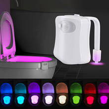 8-Color Motion Sensor LED Toilet Bowl Night Light for Bathroom Motion Activated LED Toilet Night Light, Light Detection, White 2024 - buy cheap