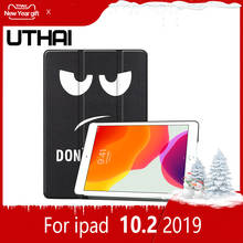 UTHAI E010 for iPad 10.2 "2019 Case Slim Magnetic Cover Cover Smart PU Leather Back Cover Automatic Sleep / Wake Protective Case 2024 - buy cheap