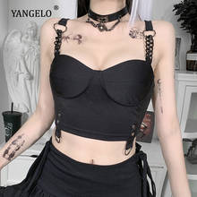 Punk Safari Chain Black Camisole Grunge Gothic Bodycon Corset Tops Emo Streetwear Sexy Backless Women Summer Camis 2024 - buy cheap