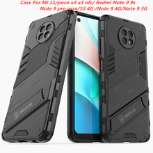 Xiaomi-capa protetora híbrida para celular, resistente a impactos, com suporte, para mi 11, poco x3, nfc, redmi 10x, 4g, note 9s, 9 pro max 2024 - compre barato