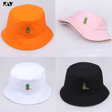 KLV-Sombrero de pescador Reversible para hombre y mujer, gorro de pescador con bordado de piña, estilo Hip Hop, ala ancha, protección solar 2024 - compra barato