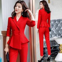 Conjunto de roupas sociais femininas com jaqueta, uniforme ol, elegante, para escritório, roupa de trabalho, 2 peças, 2020 2024 - compre barato