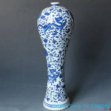 Jingdezhen coleção de porcelana antiga azul e branca vaso de porcelana alto pé azul e branco vaso de dragão 2024 - compre barato