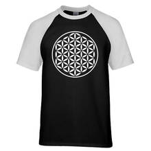 Camiseta masculina sagria geometria preta, manga curta raglan com gola redonda, blusa de algodão 2024 - compre barato