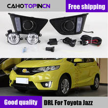 Daytime Running Lights For Honda jazz fit 2014 2015 2016 LED DRL Daylight Driving light with fog lamp 2024 - buy cheap