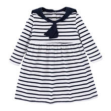 Little mret-vestido casual de malha de algodão com manga longa, azul-marinho, meninas, 1-6 anos, outono, primavera, outono 2024 - compre barato