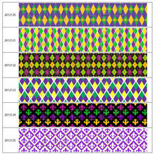 New American Mardi Gras Day Printed Grosgrain/Satin Ribbon 5 Yards for DIY Happy Holiday Hair Bow Accessories 2024 - buy cheap