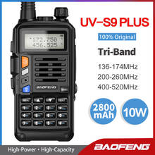 BaoFeng UV-S9PLUS Tri-Band  10W Walkie Talkie  Usb Charger Powerful Two Way Radio 220-260MHz Transceiver UV 5R Upgrade Ham Radio 2024 - buy cheap