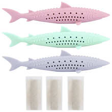 Juguete interactivo de silicona con forma de pez para mascota, mordedor resistente a las mordeduras, para entrenamiento, limpieza de dientes molares 2024 - compra barato