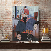 Shoto todoroki moda meu herói academia bnha lona decoração para casa impressões sala de estar quarto pintura arte da parede decoração cartaz 2024 - compre barato