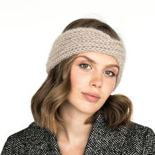 Bandana feminina de malha para orelhas, turbante de cabeça larga para mulheres, acessórios de faixa de cabelo com aquecimento para o inverno, nova moda 2024 - compre barato