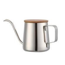 Stainless Steel Bamboo Lid Coffee Pot Long Narrow Spout Gooseneck Tea Pot 350Ml Coffee Shops Milk Tea Shops Coffee Supplies 2024 - buy cheap