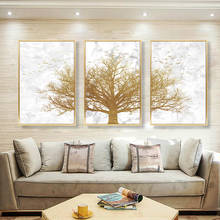 SELFLESSLY 3 Panels/set Golden Tree Modern Painting on Canvas Wall Pictures for Living Room Posters and Prints Nordic Art Decor 2024 - buy cheap
