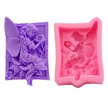 3d anjo flor fada silicone molde diy sabão vela bolo fondant molde de cozimento dropship 2024 - compre barato