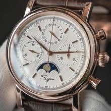 Seakoss Luxury Chronograph 40mm Mechanical Men's Watch Sapphire Moon Phase Calendar Men Watch Seagull ST1908 Sports Watch Casual 2024 - buy cheap