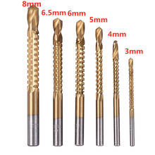 6pcs High Speed Steel HSS Drill Bit Set Titanium Coated Twist Drilling Bitss 3/4/5/6/6.5/8mm For Woodworking Tools 2024 - buy cheap