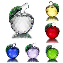 H&D 7 Color Crystal Apple Paperweight 40mm Art Glass Fruit Collectible Figurines Best for Christmas Eve Gifts Home Wedding Decor 2024 - buy cheap