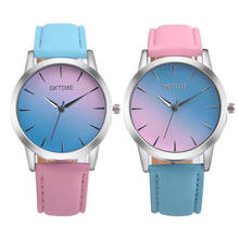 2019 модные наручные часы в стиле ретро Радужный дизайн женские наручные часы кварцевые часы с кожаным ремешком подарок для влюбленных Montre Relogio Feminino 2024 - купить недорого