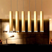 Thrisdar-lustre pingente quadrado longo de led., luminária pendente de alumínio dourado escovado para bar, balcão, loja e restaurante. 2024 - compre barato